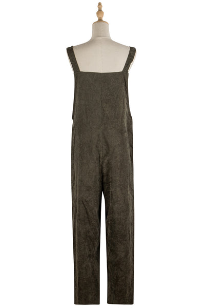Jumpsuit Casual de Pana Suelta con Tirantes para Mujer - Image 17