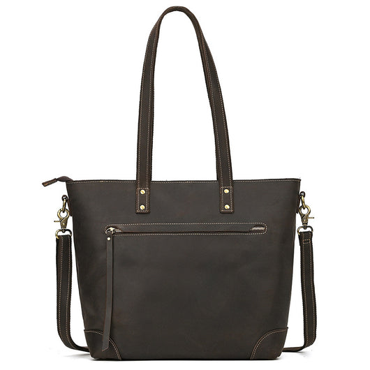 Bolso Tote de Cuero Crazy Horse Gran Capacidad - Image 6