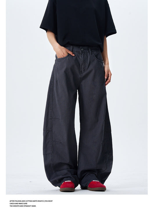 Culotes Retro Americanos Holgados con Pliegues para Hombre - Image 13