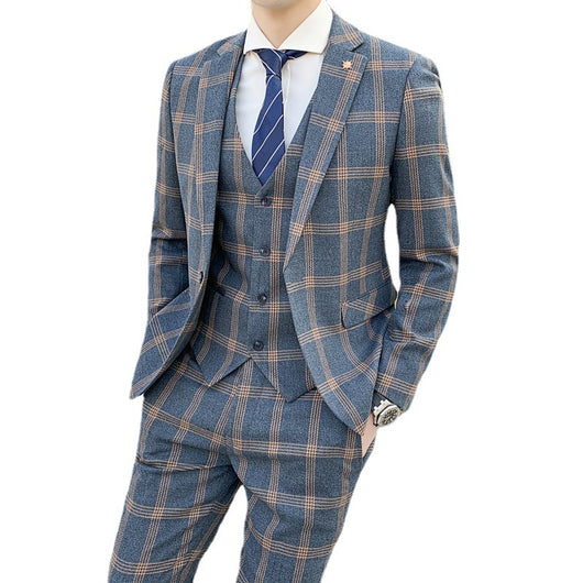 Traje Slim Fit 3 Piezas Fusión Coreana y Británica para Hombre - Image 5