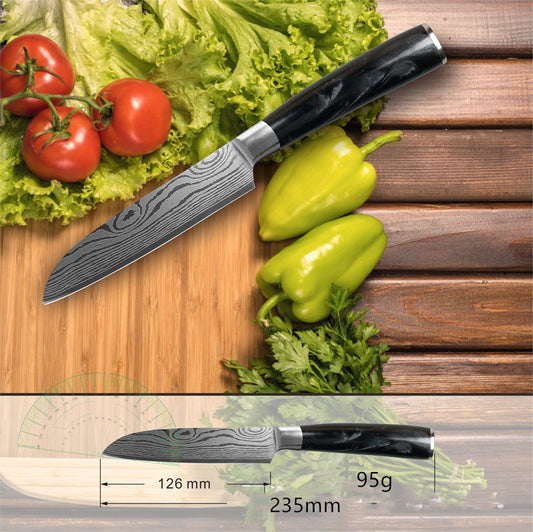 Cuchillo Desollador de Acero Inoxidable con Mango de Resina Negra
