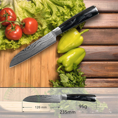 Cuchillo Desollador de Acero Inoxidable con Mango de Resina Negra