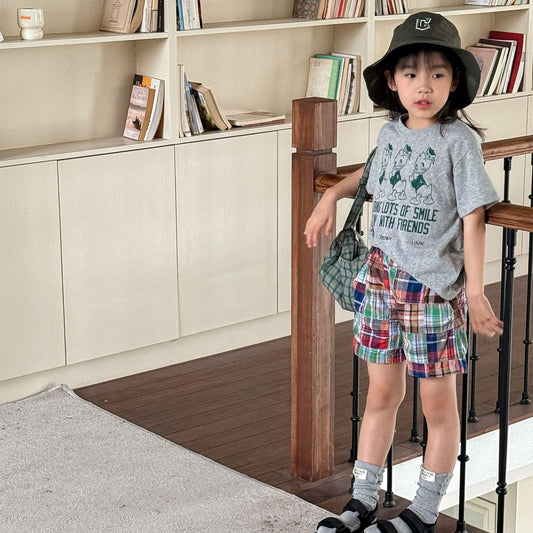 Pantalones Cortos de Verano con Costuras de Diseño para Niños y Niñas