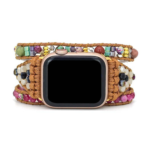 Pulsera Tejida a Mano con Cordón de Amatista en 3 Capas - Image 2