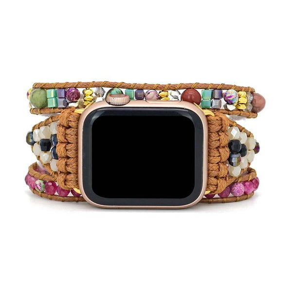Pulsera Tejida a Mano con Cordón de Amatista en 3 Capas