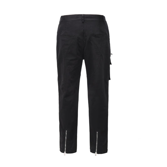 Pantalón Cargo Negro con Cremalleras y Bolsillos Múltiples - Estilo Hip-hop Urbano - Image 2