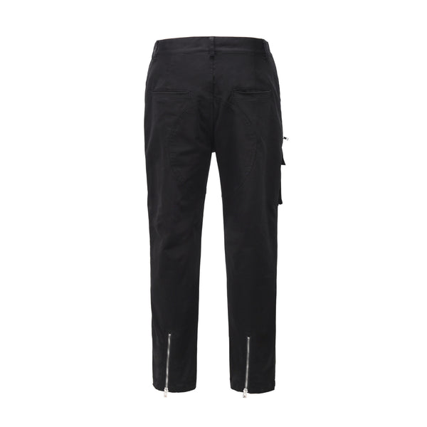 Pantalón Cargo Negro con Cremalleras y Bolsillos Múltiples - Estilo Hip-hop Urbano