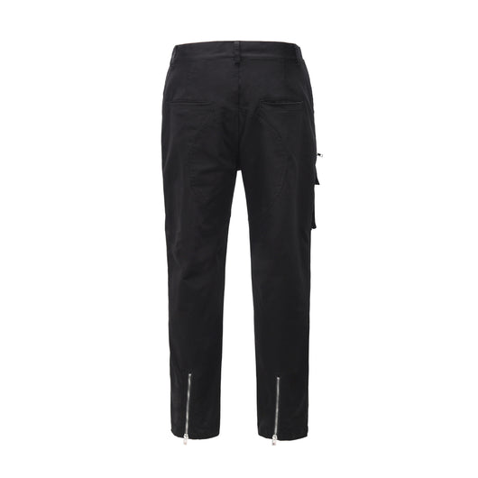 Pantalón Cargo Negro con Cremalleras y Bolsillos Múltiples - Estilo Hip-hop Urbano - Image 2