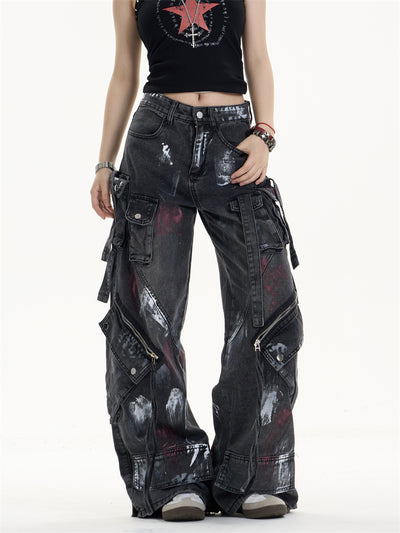 Pantalones Vaqueros de Trabajo Mujer Cintura Alta Bolsillos Múltiples - Image 14