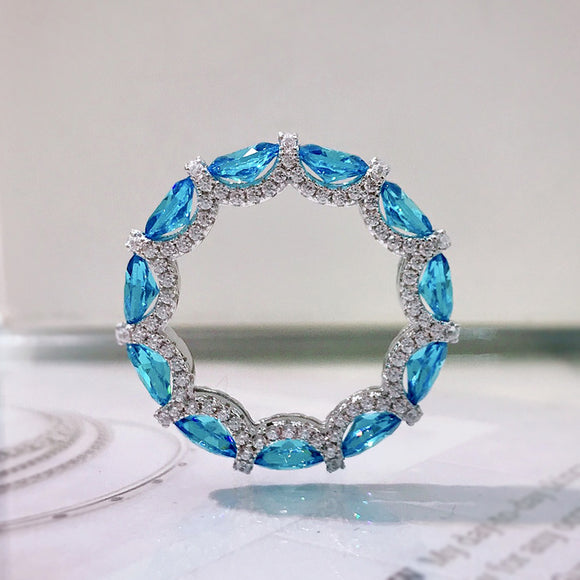 Anillo de Plata 925 con Piedras de Diamante Artificial