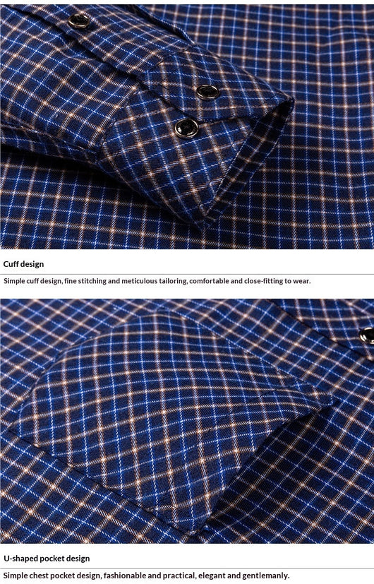 Camisa de Cuadros Suelta en Algodón para Hombre de Manga Larga - Image 20