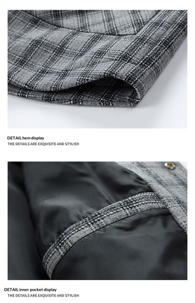 Chaqueta Camisa Tallas Grandes con Estampado Cuadros Bicolor - Image 15