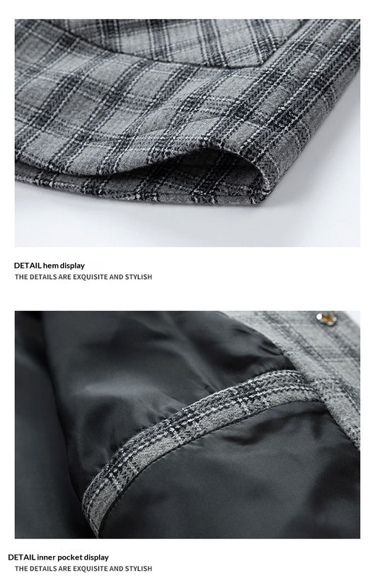 Chaqueta Camisa Tallas Grandes con Estampado Cuadros Bicolor - Image 15
