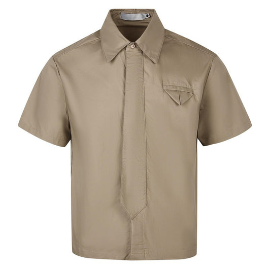 Camisa Casual Retro Americana con Diseño de Corbata Falsa - Image 8