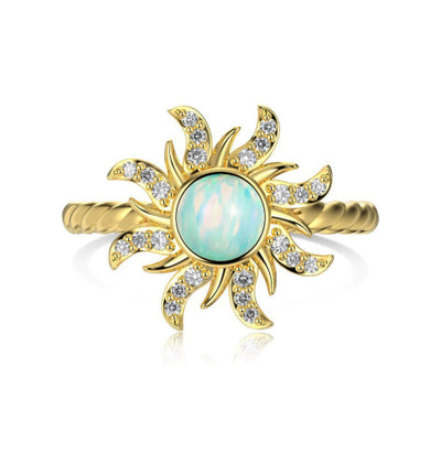 Anillo de Plata Pura con Incrustación de Sol - Image 8