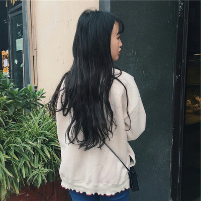 Suéter Escolar Coreano Cuello Alto Mediano con Detalles en Encaje - Image 3