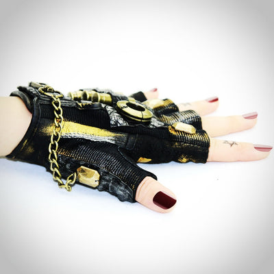Guantes Steampunk de Medio Dedo para Motocicleta - Image 7