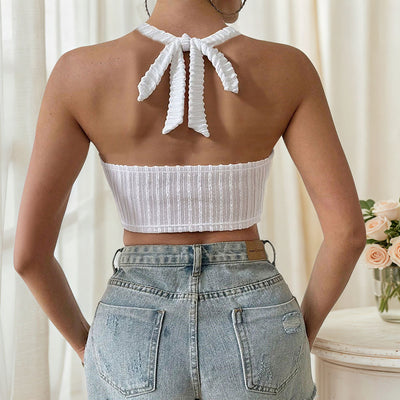 Blusa Halter Fruncida sin Mangas - Diseño Exclusivo para Verano - Image 2