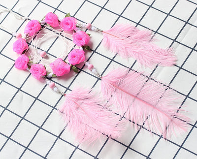 Atrapasueños con Plumas de Avestruz Rosa - Carillón Decorativo para Habitación - Image 12