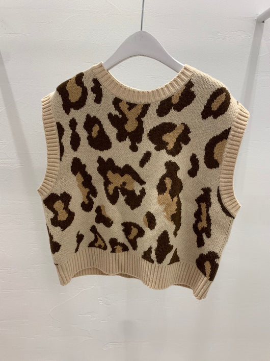 Chaleco Tejido Estampado Leopardo Reductor de Edad para Mujer - Image 9