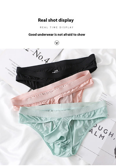 Calzoncillos Brief de Tiro Bajo para Hombre - Ropa Interior Sexy de Seda de Hielo - Image 13