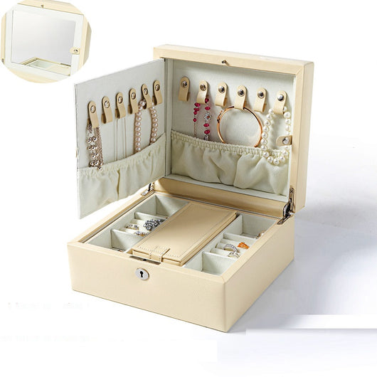 Caja de Almacenamiento para Joyas con Cerradura - Diseño de Madera y Cuero - Image 10