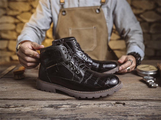 Botas de Cuero Retro con Cierre Lateral para Aventuras Urbanas - Image 35