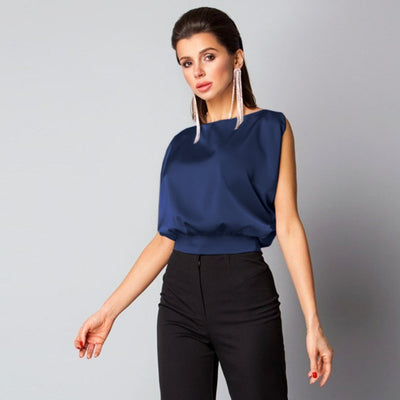 Blusa de Satén sin Espalda con Amarre Trasero - Image 4