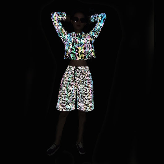 Shorts Reflectantes con Diseño Setas Coloridas - Image 13