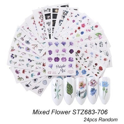 Pegatinas de Agua para Uñas con Diseños de Mariposas, Frutas y Flores Doradas - Image 11