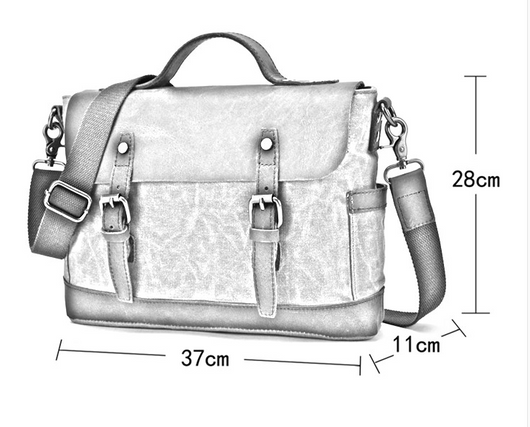 Maletín Bandolera de Lona y Cuero - Bolso Diagonal Profesional - Image 8