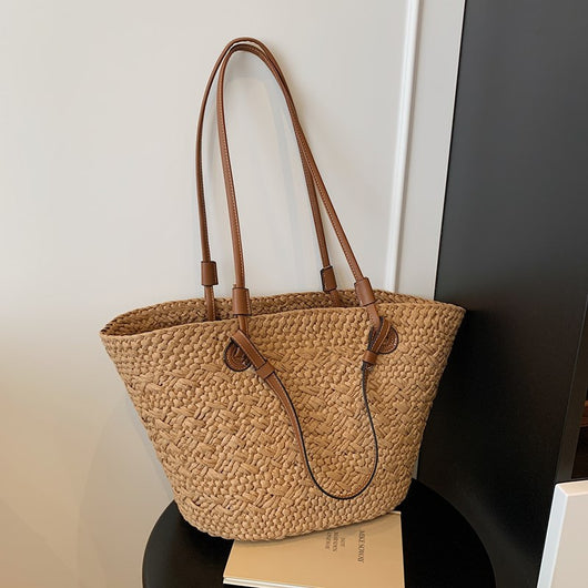 Bolsa Tejida de Gran Capacidad Multiuso con Asa de Hombro
