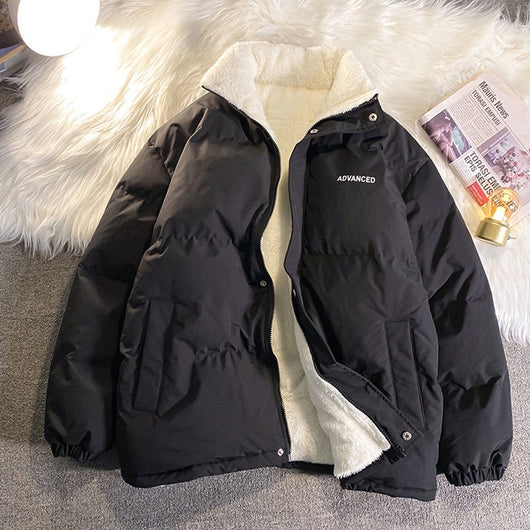 Abrigo Acolchado Estilo Hong Kong con Forro Polar - Chaqueta Suelta de Algodón - Image 4