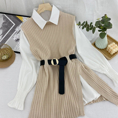 Conjunto Ejecutivo: Chaleco Tejido + Camisa de Temperamento para Mujer - Image 13