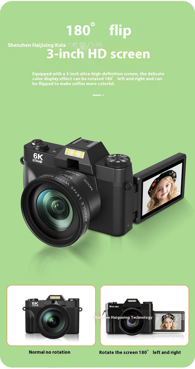 Cámara Mirrorless 6K HD Retro - Profesional y Compacta - Image 14