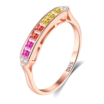 Anillo de Plata Esterlina para Mujer con Circonita Arcoíris - Image 4