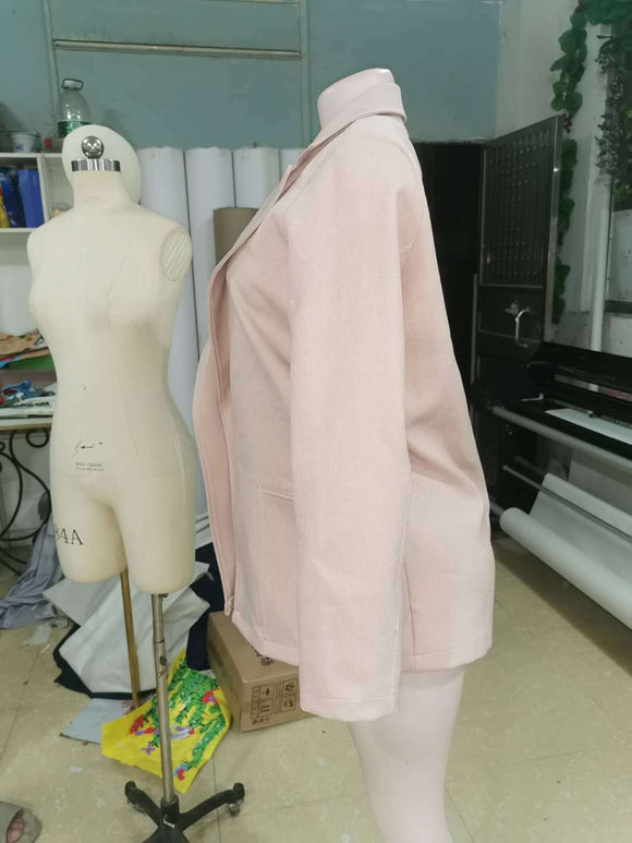 Blazer Casual Suelto para Mujer - Dos Botones Largo Medio