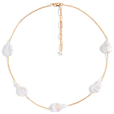 Cadena de Clavícula con Perlas Barrocas - Image 4