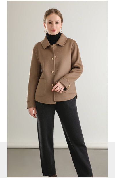 Abrigo Polo Cuello Clásico Mujer - Colores Sólidos Otoño Invierno - Image 13