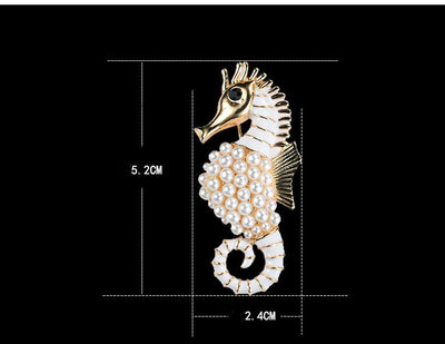 Broche de Caballito de Mar en Perla y Diamantes de Lujo - Image 5
