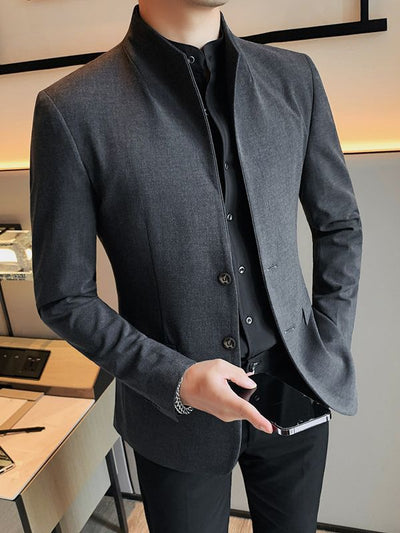 Blazer Slim Fit Ruoshuai para Hombre - Chaqueta Casual de Otoño - Image 4