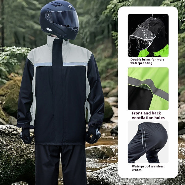 Impermeable Motociclista Minimalista con Bloques de Color - Image 3