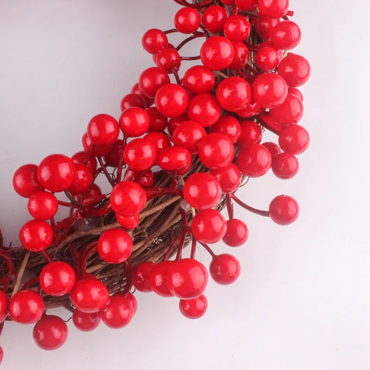 Corona Decorativa de Frutos Rojos Simulados - Image 18