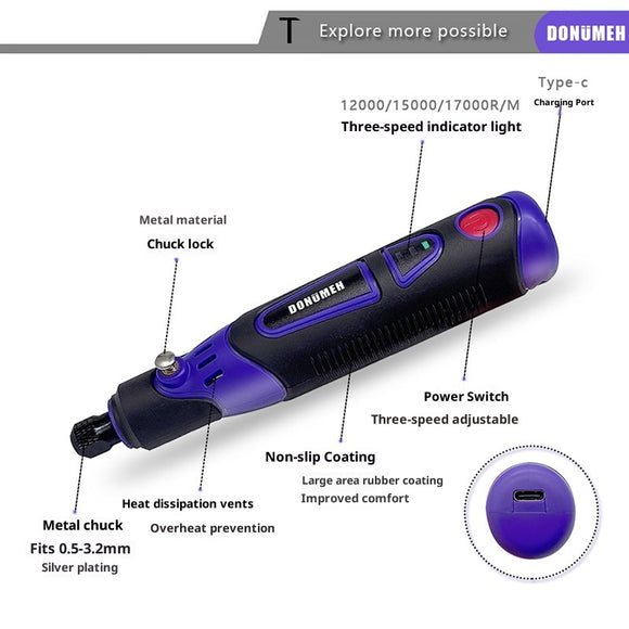 Máquina de Grabado Portátil con Taladro Eléctrico Pulidor Mini