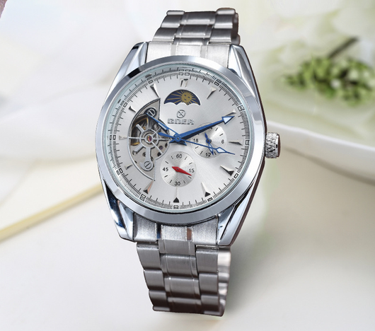 Reloj Automático Tourbillon para Hombre con Fase Lunar y Acero Inoxidable - Image 12