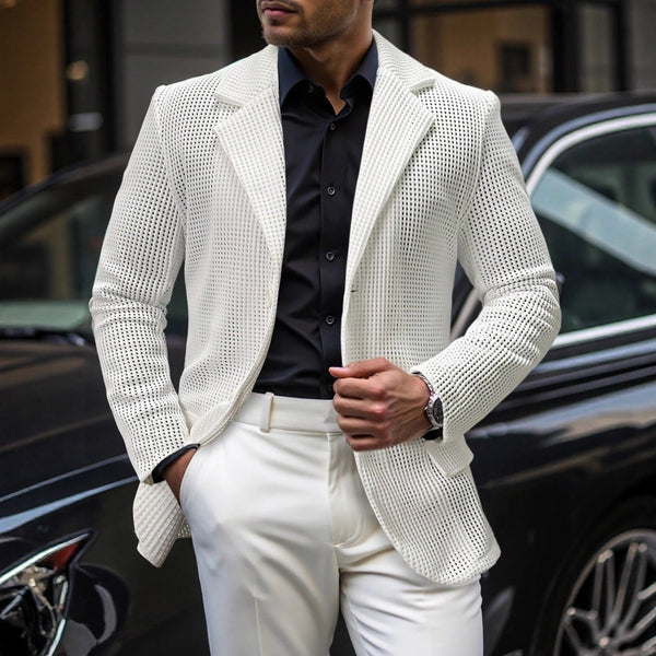 Blazer Blanco Holgado de Corte Casual para Hombre