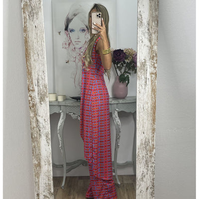 Conjunto Sin Mangas Estampado: Blusa y Pantalón de Cuello Redondo - Image 9