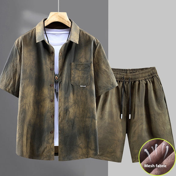 Conjunto de Dos Piezas: Camisa y Shorts Holgados Talla Grande