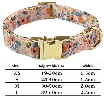 Collar Correa para Perro Mediano y Grande con Letras Personalizadas y Diseño Floral Metálico - Image 3
