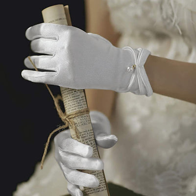 Guantes Cortos de Satén Personalizados para Mujer